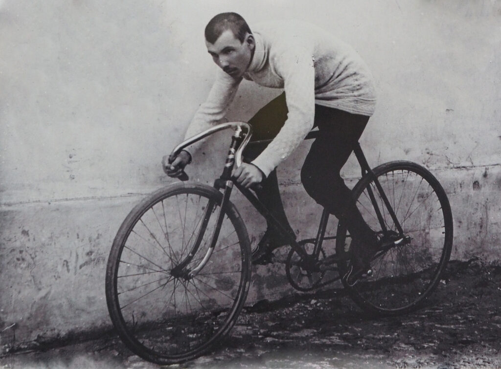 Ivan Saric on a bicycle