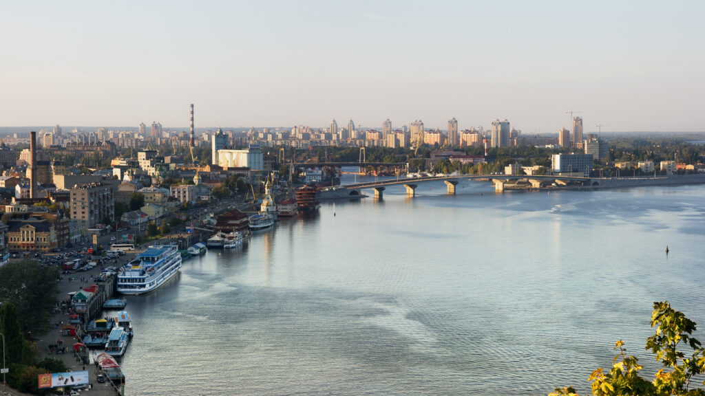 Dniepr river in Kyiv